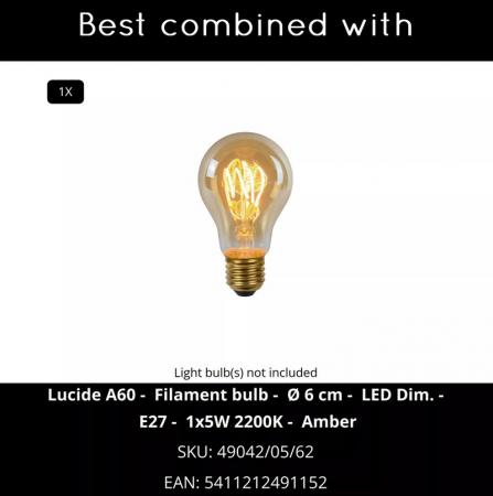 Lucide NERIDA Pendelleuchte Außen Ø35cm IP44 Schwarz
