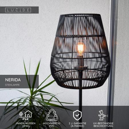 Lucide NERIDA Stehlampe Innen/Außen IP44 Schwarz E27