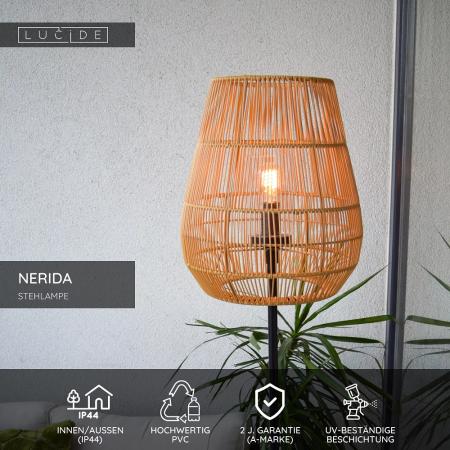 Lucide NERIDA Stehlampe Innen/Außen IP44 Natürlich E27