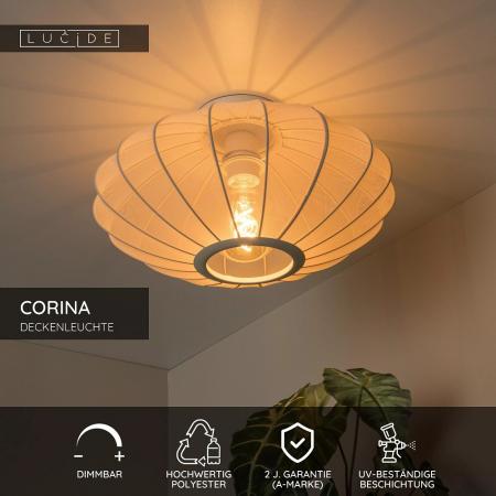 Lucide CORINA Deckenleuchte Ø40cm 1xE27 Beige