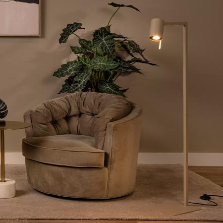 Lucide LESLEY Stehlampe mit Leselicht GU10 Taupe Metall modern dimmbar