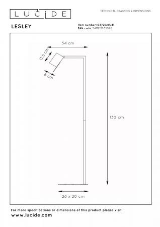 Lucide LESLEY Stehlampe mit Leselicht GU10 Taupe Metall modern dimmbar