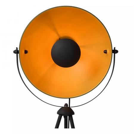 Lucide Stehlampe ALVARO – Vintage Stehleuchte mit Dreibein & Gold-Innenfarbe