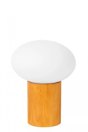 Lucide BIRTLE Tischlampe G9 Opal Glas Holz Japandi Ø15cm modern