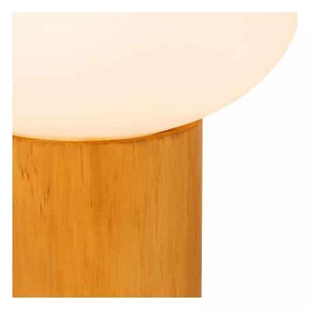 Lucide BIRTLE Tischlampe G9 Opal Glas Holz Japandi Ø15cm modern