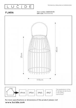 Lucide FJARA – wiederaufladbare LED Tischlampe Innen & Außen in Schwarz