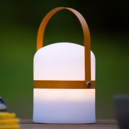 Lucide LITTLE JOE – kompakte Akku LED Tischlampe IP44 für Innen & Außen in Braun
