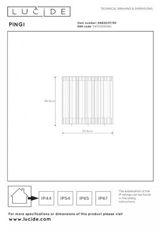 Lucide PINGI Akku-Stehlampe LED Outdoor IP44 Schwarz 3-Stufen-Dim