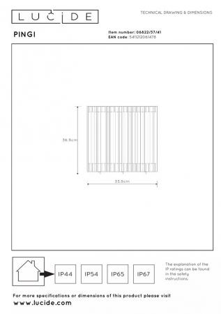 Lucide PINGI Akku-Stehlampe LED Outdoor IP44 Taupe 3-Stufen-Dim
