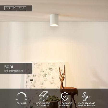 Lucide BODI - Deckenstrahler Ø 8 cm 1xGU10 Weiß