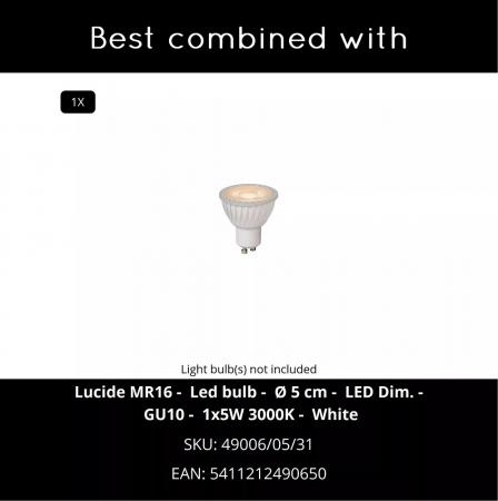 Lucide BODI - Deckenstrahler Ø 8 cm 1xGU10 Weiß