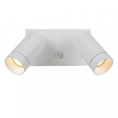 Lucide TAYLOR Wandstrahler IP54 Weiß – 2x GU10 Außenwandleuchte mit Sensor