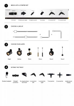 Lucide TRACK Starter-Set Schienensystem 1-Phase 2m Schwarz ohne Leuchten/ Leuchtmittel