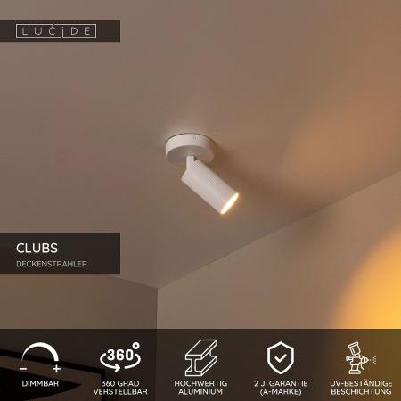 Lucide CLUBS - Deckenstrahler 1xGU10 Weiß