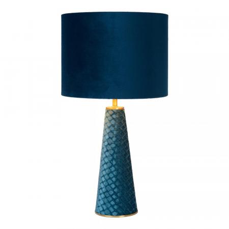 Lucide EXTRAVAGANZA VELVET Tischleuchte Ø25cm 1xE27 Türkis Retro Metall
