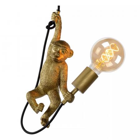 Lucide EXTRAVAGANZA CHIMP Pendelleuchte Ø17,6cm 1xE27 Schwarz Retro Tierdesign