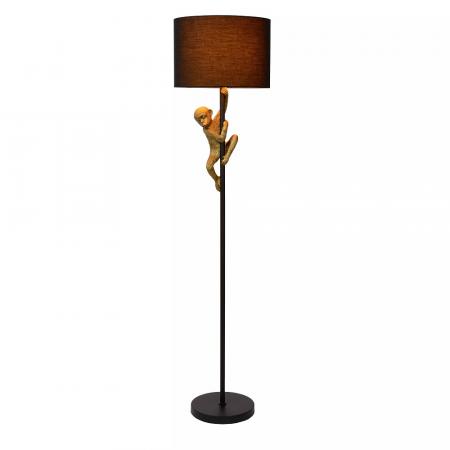 Lucide EXTRAVAGANZA CHIMP Stehleuchte Ø35cm 1xE27 Schwarz Gold Retro Tierdesign