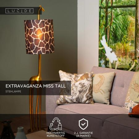 Lucide EXTRAVAGANZA MISS TALL Stehleuchte Ø31,5cm 1xE27 Gold Giraffe Retro Design