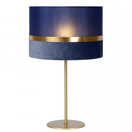 Lucide EXTRAVAGANZA TUSSE Tischlampe Ø30 cm E14 Blau Gold Leinen