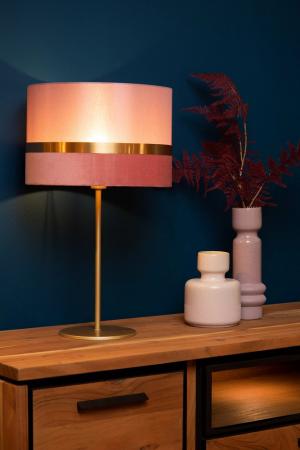Lucide EXTRAVAGANZA TUSSE Tischlampe Ø30 cm E14 Rosa Gold Leinen