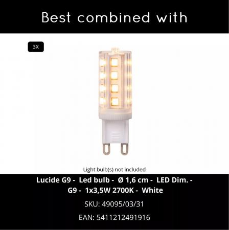 Lucide SENTINO Stehlampe Ø40cm 3xG9 Orange Retro Design
