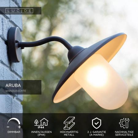 Lucide ARUBA - Wandleuchte außen - Ø 30 cm - 1xE27 - IP44 - Rostfarbe