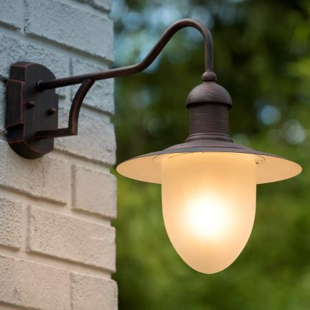 Lucide ARUBA - Wandleuchte Außen - Ø 25 cm - 1xE27 - IP44 - Rostfarbe