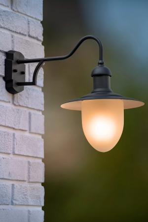 Lucide ARUBA - Wandleuchte Außen - Ø 25 cm - 1xE27 - IP44 - Schwarz
