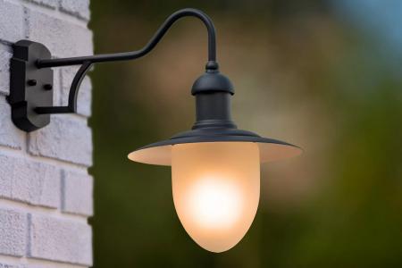 Lucide ARUBA - Wandleuchte Außen - Ø 25 cm - 1xE27 - IP44 - Schwarz