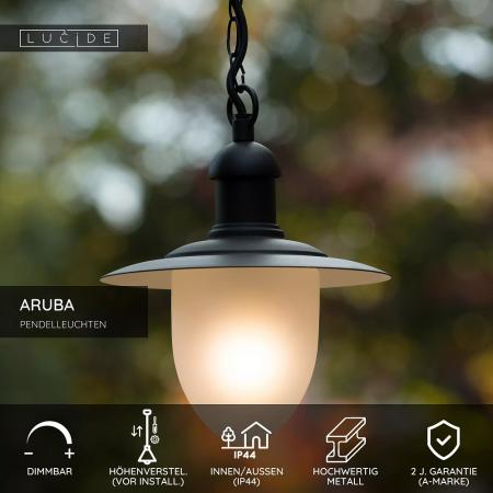 Lucide ARUBA Außen-Pendelleuchte E27 IP44 Schwarz