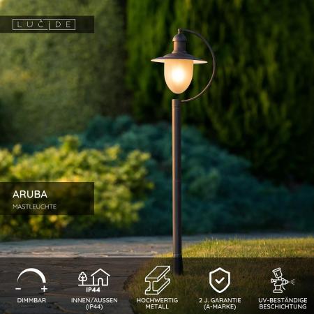 Lucide ARUBA Mastleuchte Rostfarben IP44 E27