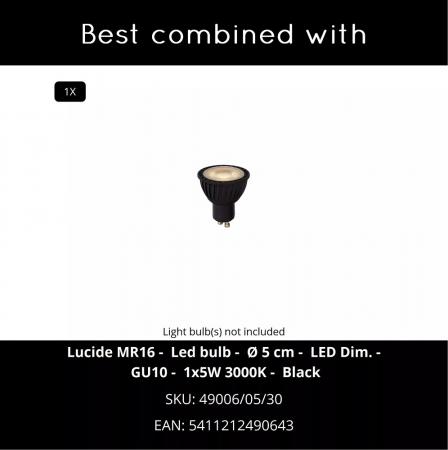 Lucide TIMBALA 11841/01/30 – LED Pollerleuchte GU10 IP44 Schwarz 50 cm