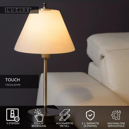 Lucide TOUCH Tischleuchte Ø22cm E14 Chrom Matt Touchdimmer