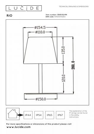 Lucide RIO – wiederaufladbare LED Tischlampe Innen & Außen mit RGB in Multicolor