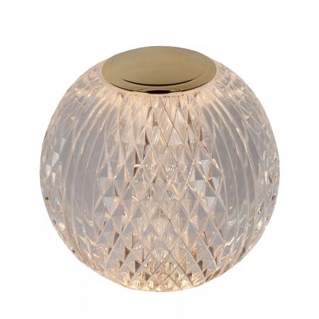 Lucide CINTRA LED Akku Tischlampe Ø11cm 3-StepDim 3000K transparent wiederaufladbar