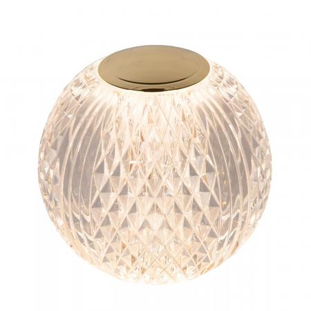 Lucide CINTRA LED Akku Tischlampe Ø11cm 3-StepDim 3000K transparent wiederaufladbar