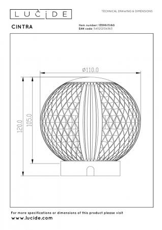 Lucide CINTRA LED Akku Tischlampe Ø11cm 3-StepDim 3000K transparent wiederaufladbar