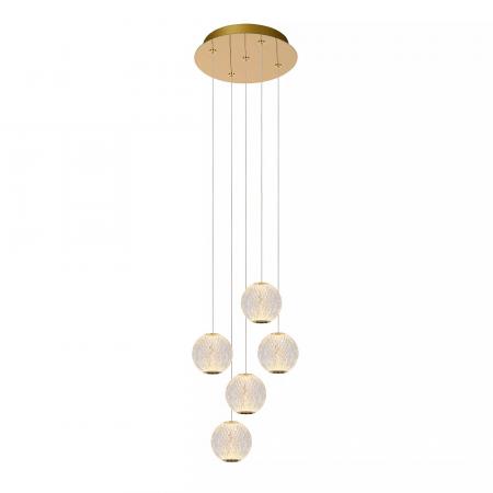 Lucide CINTRA Pendelleuchte Ø32cm LED 5x4,7W 2700K Transparent dimmbar