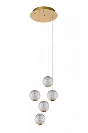 Lucide CINTRA Pendelleuchte Ø32cm LED 5x4,7W 2700K Transparent dimmbar