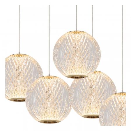 Lucide CINTRA Pendelleuchte Ø32cm LED 5x4,7W 2700K Transparent dimmbar
