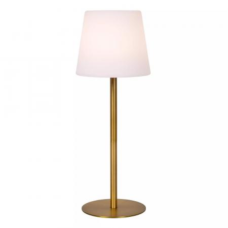Lucide TYON – elegante Akku Tischleuchte für Innen & Außen in mattem Gold mit warmweißem Licht