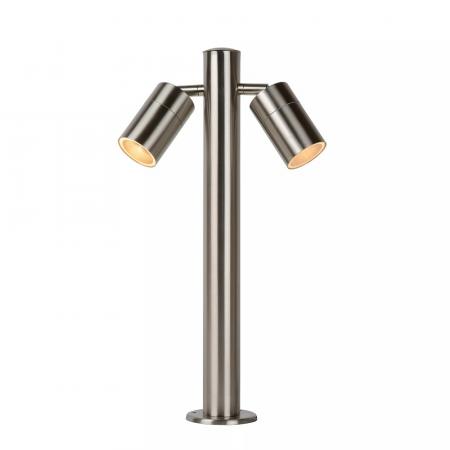 Lucide ARNE-LED Pollerleuchte Chrom Matt – 2x5W GU10, 2700K, IP44, schwenkbar