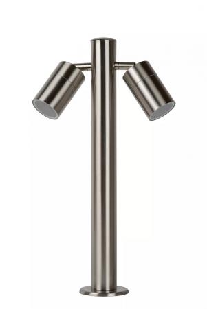 Lucide ARNE-LED Pollerleuchte Chrom Matt – 2x5W GU10, 2700K, IP44, schwenkbar