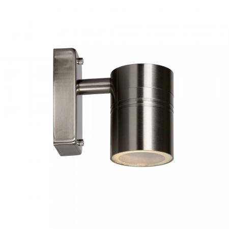 Lucide ARNE-LED – Wandstrahler / Wandleuchte Innen & Außen – Ø 6,3 cm – LED GU10 – 1x5W 2700K – IP44 – Chrom matt