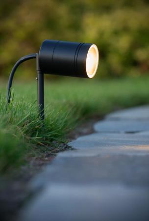 Lucide ARNE-LED Gartenstrahler Ø6,3 cm GU10 LED 5W 2700K IP44 Schwarz