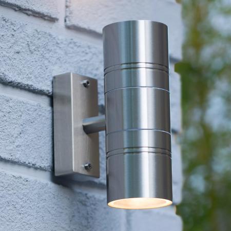 LUCIDE ARNE-LED Wandleuchte Außen GU10 IP44 Chrom Matt