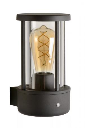 Lucide LORI – Außenwandleuchte E27 Ø12 cm IP44 Anthrazit mit Tag/Nacht-Sensor