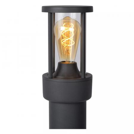 Lucide LORI Pollerleuchte Anthrazit – 1xE27, IP44, Tag/Nacht-Sensor, 80 cm