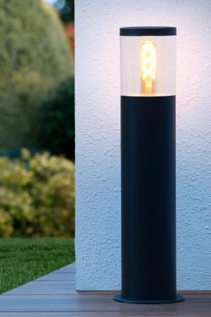 Lucide FEDOR Pollerleuchte Schwarz – 1xE27, IP44, dimmbar