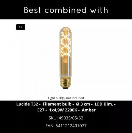 Lucide FEDOR Pollerleuchte Schwarz – 1xE27, IP44, dimmbar
